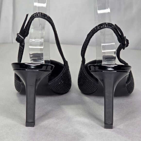 Anne Klein Women's Rosel Snip Toe Slingback Dress Pumps - Black Crystal - Picture 4 of 7